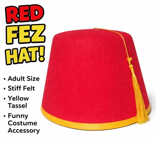 Red fez hat adult - fez, cap